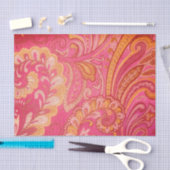 Paisley Pink und Orange Tissue Decoupage Paper Seidenpapier (Handwerk)
