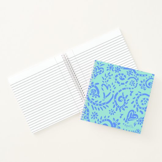 Paisley "Pip" 8.5" x 8.5" SpiralNotebook Notizblock (Innenseite)