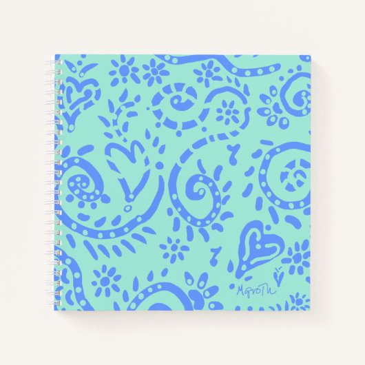 Paisley "Pip" 8.5" x 8.5" SpiralNotebook Notizblock (Vorderseite)
