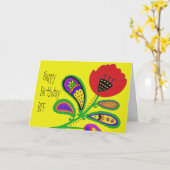 Paisley Poppy Karte (Gelbe Blume)