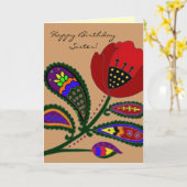 Paisley Poppy Karte (Gelbe Blume)