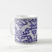 Paisley Rabbit Keramik Muster Blau-Weiß Kaffeetasse (Vorderseite Links)