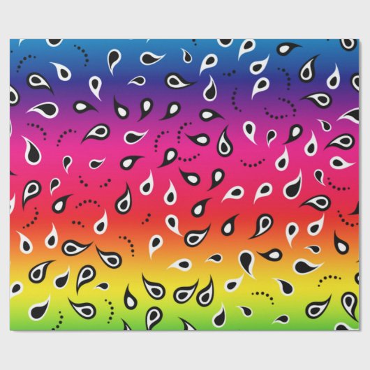 Paisley Rainbow Geschenkpapier (Flach)