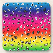 Paisley Rainbow Getränkeuntersetzer (Vorderseite)