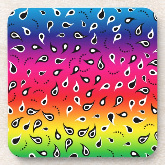 Paisley Rainbow Getränkeuntersetzer (Vorderseite)