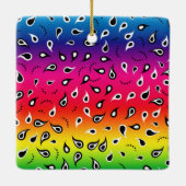 Paisley Rainbow Keramikornament (Rückseite)