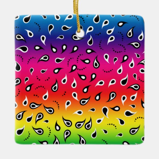 Paisley Rainbow Keramikornament (Vorderseite)