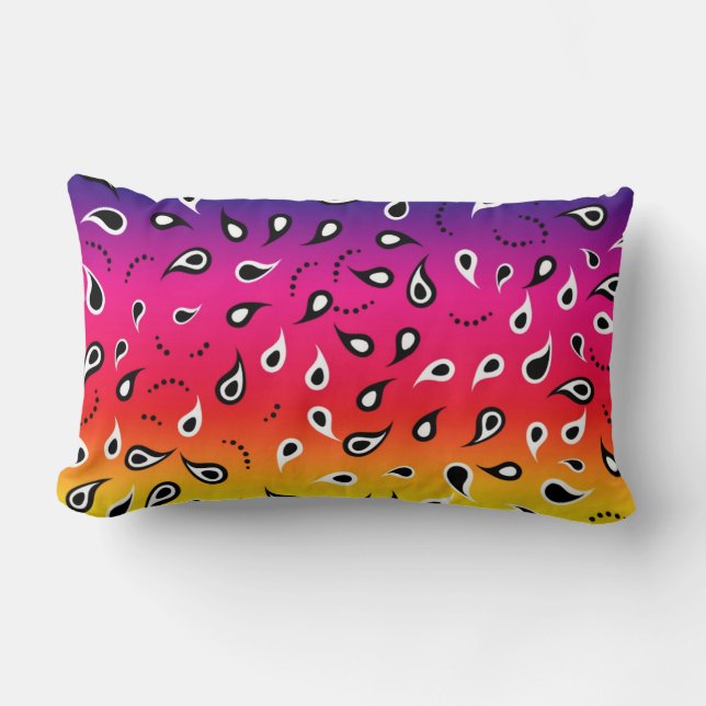 Paisley Rainbow Lendenkissen (Vorderseite)