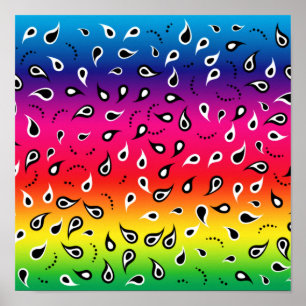 Paisley Rainbow Poster