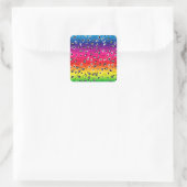 Paisley Rainbow Quadratischer Aufkleber (Tasche)