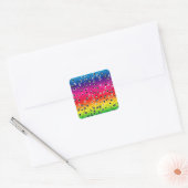 Paisley Rainbow Quadratischer Aufkleber (Umschlag)