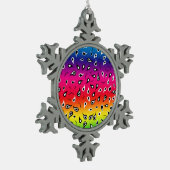 Paisley Rainbow Schneeflocken Zinn-Ornament (Links)