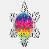 Paisley Rainbow Schneeflocken Zinn-Ornament (Rechts)