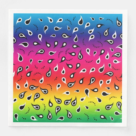 Paisley Rainbow Serviette (Vorderseite)