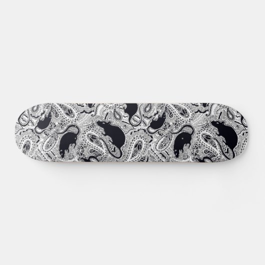 Paisley-Ratten-Skateboard Skateboard (Horizontal)