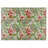 Paisley Red Raspberries Garden Cutting Board Schneidebrett (Vorderseite)