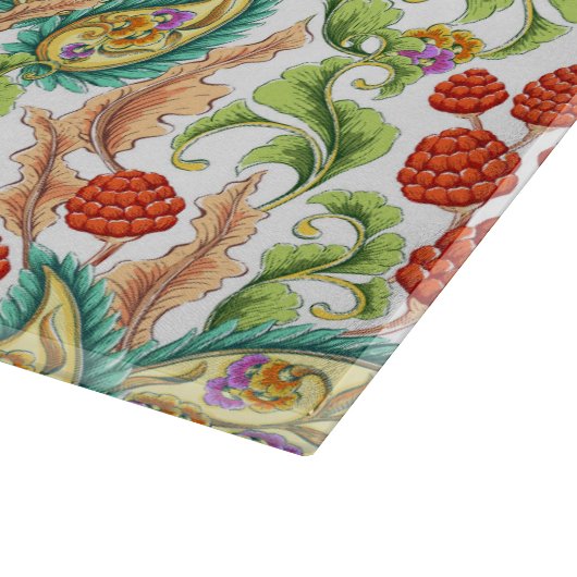 Paisley Red Raspberries Garden Cutting Board Schneidebrett (Ecke)