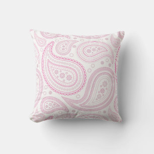 Paisley-Rosa auf weißem Kissenbezug Kissen