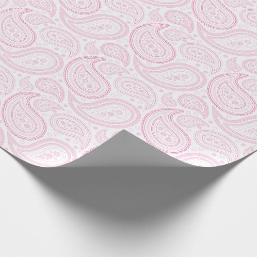 Paisley-Rosa auf weißem Packpapier (Ecke)