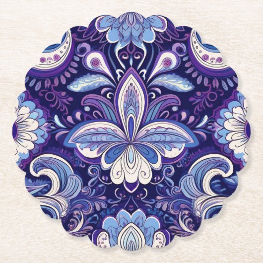 Paisley Royal Blau Untersetzer (Vorderseite)