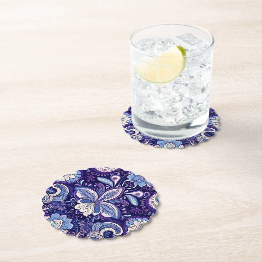 Paisley Royal Blue Coaster Untersetzer (Vor Ort)