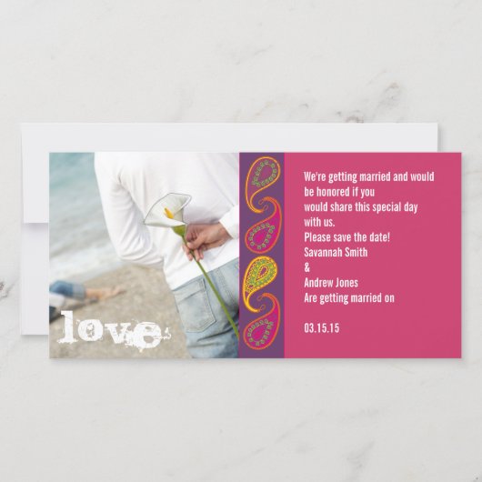 Paisley Save the Date (Vorderseite)