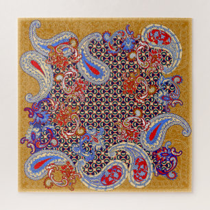 Paisley Scarf: Design der mehrfarbigen Stoffe Puzzle