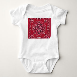 Paisley, Schädel, Bandana, Quadrat-Design. Baby Strampler