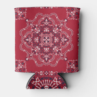 Paisley, Schädel, Bandana, Quadrat-Design. Dosenkühler