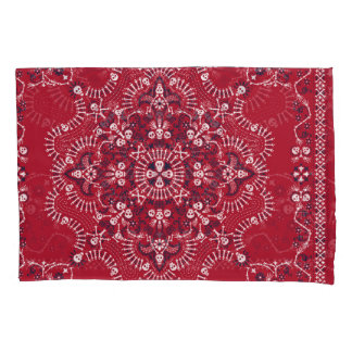Paisley, Schädel, Bandana, Quadrat-Design. Kissenbezug