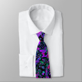 Paisley Schwarz und Neonfarben Krawatte (Gebunden)