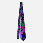 Paisley Schwarz und Neonfarben Krawatte (Rückseite)