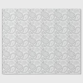 Paisley-Schwarzes auf weißem Packpapier (Flach)