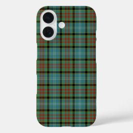 Paisley Scotland Tartan Türkis und Schwarz Kariert iPhone 16 Hülle