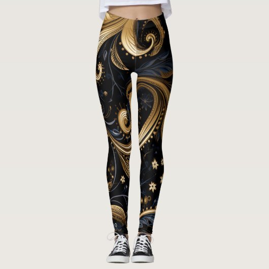 Paisley Seamless Pattern Leggings (Vorderseite)