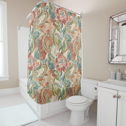 Paisley Shower Curtain Boho Floral Elegance Duschvorhang (Beispiel)
