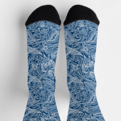 Paisley-Socken aus weißem und blauem Blumenmuster Socken (Oben)