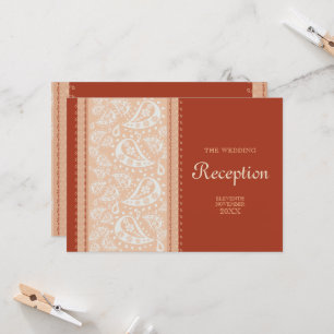 Paisley Spice Wedding Empfang Einladung