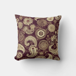 Paisley Steampunk Throw Pillow Kissen