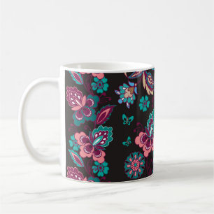 Paisley Strip: Schwarz dekorativ Nahtlos Kaffeetasse