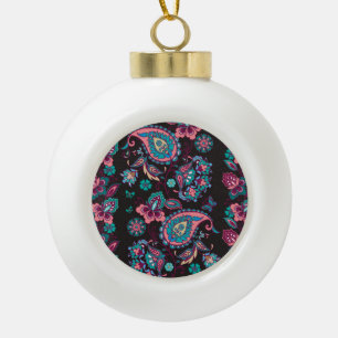 Paisley Strip: Schwarz dekorativ Nahtlos Keramik Kugel-Ornament