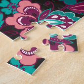 Paisley Strip: Schwarz dekorativ Nahtlos Puzzle (Seite)