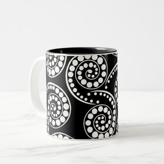 Paisley-Strudelmuster modern Zweifarbige Tasse (Vorderseite Links)