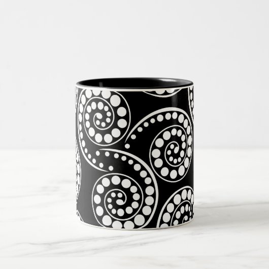 Paisley-Strudelmuster modern Zweifarbige Tasse (Mittel)