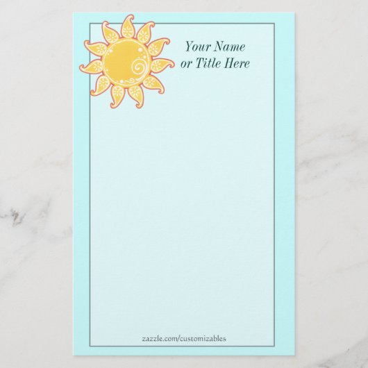 Paisley Sun Stationery Briefpapier (Vorderseite)