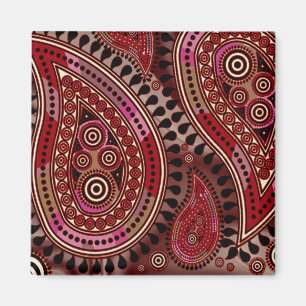 "Paisley Supreme", dunkelrot von Cheryl Daniels Magnet
