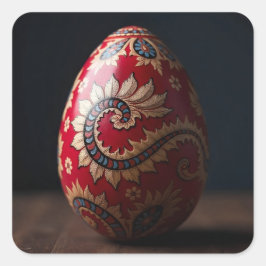 Paisley Swirl Easter Egg Quadratischer Aufkleber