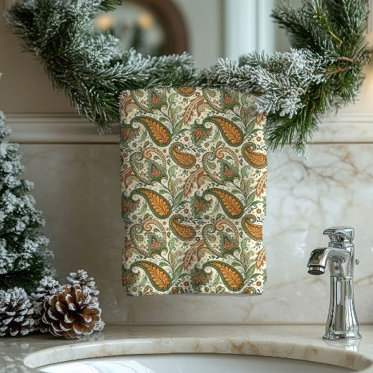 Paisley Swirl Towel Earthy Boho Gift for Their Hom Badhandtuch Set