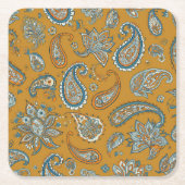 Paisley Teardrop Coaster Rechteckiger Pappuntersetzer (Vorderseite)