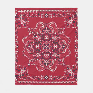Paisley, Totenköpfe, Bandana, quadratisches Design Fleecedecke